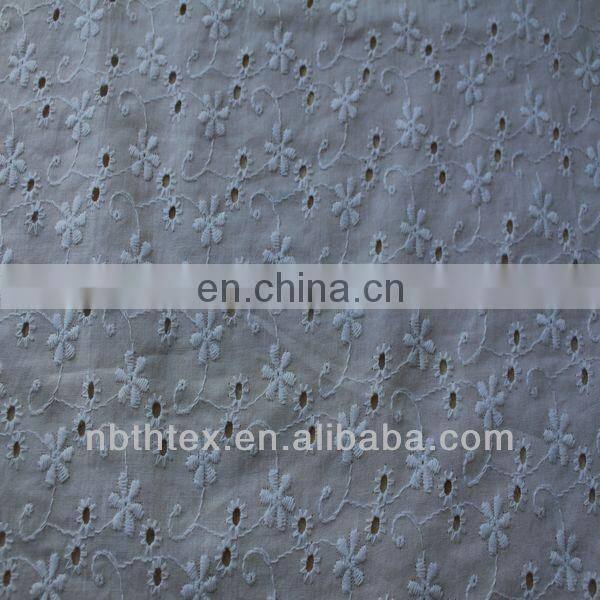 white cotton lace embroidery fabric