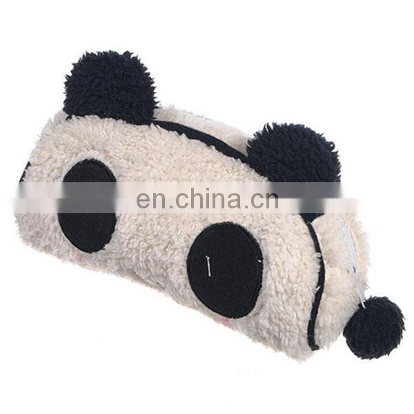 Top selling Low MOQ pencil bag with zip custom fashion cute plush panda wholesale pencil case