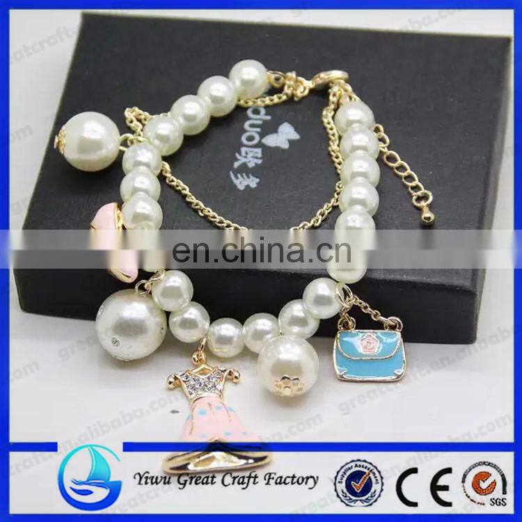 pearl hand chain bracelet plastic pendants chain