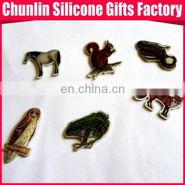 shape animal badge/Pins with rubber cap