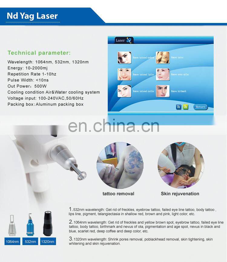 Europe Professional 1064 nm 532nm nd yag laser carbon laser peel machine for tattoo removal