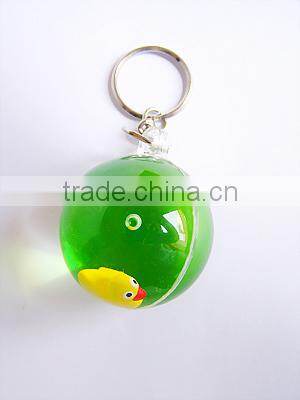 Promotional Custom Shaped with 3D Animal Inside Acrylic Keychain, Wholesale Plastic Keyring