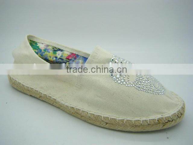 Wholesale slip-on woman canvas casulal shoes espadrilles