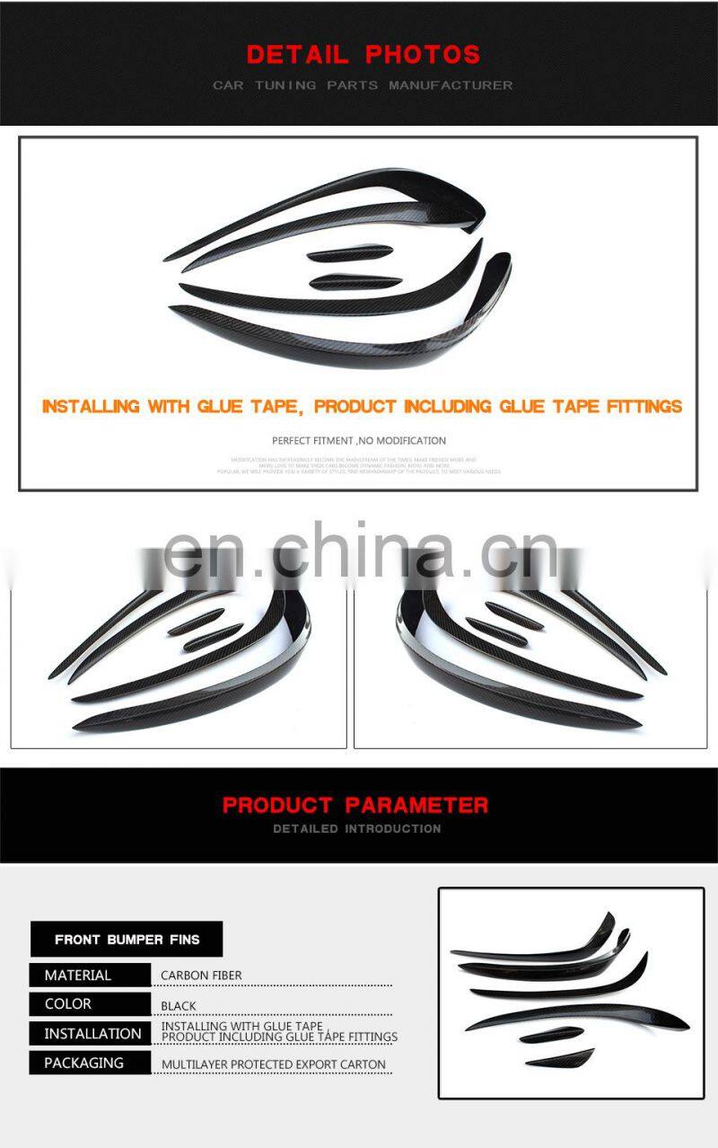 6pcs/set CLS Style W218 Carbon Fiber Car Bumper Canards for Mercedes Benz W218 CLS400 CLS550