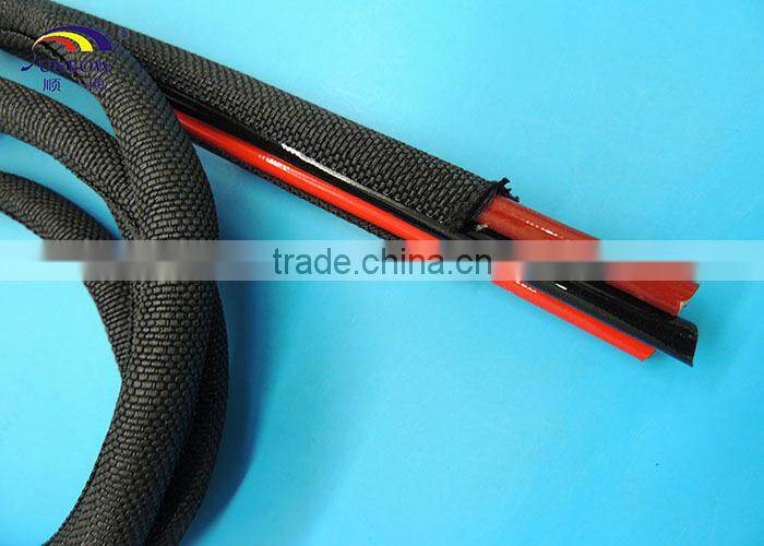 SUNBOW High Quality Flexible,Semi-Rigid, Split Self-Wrap Braided Sleeving