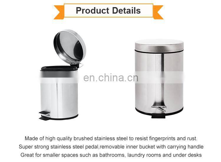 High Quality Function Stainless Steel Foot Pedal Dustbin