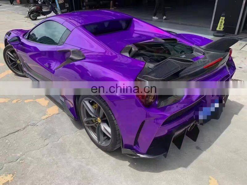 Runde Top Quality For Ferrari 488GTB Upgrade Mansory Half Carbon Fiber Body Kit Front Rear Bumper Rear Diffuse Hood Fender Side
