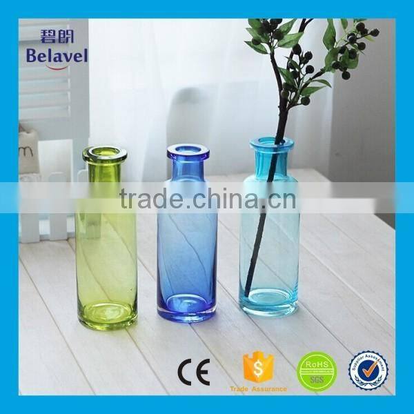 Hot sale glass vases home decoration clear colorful glass flower vases