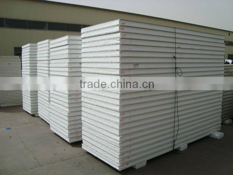 Hollow mgo board sandwich panel 10mm width gap PPGI steel surface