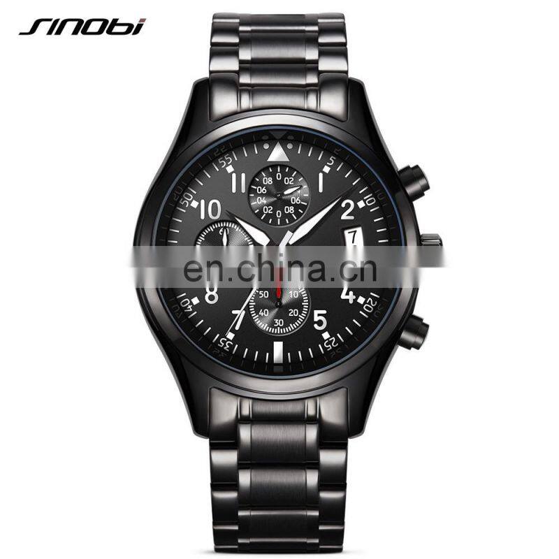 SINOBI Car Wristwatch S9639G Mansculinity Male Watches Chronograph Handwatch Night Light Watches Pilot Watch Montre Homme