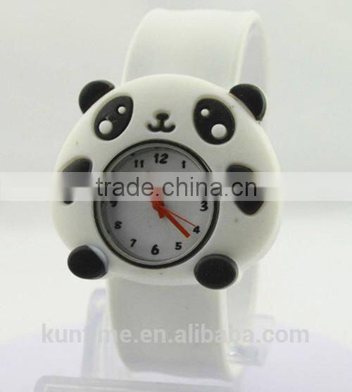 Hot kids slap watch with cute panda design japan quartz movt