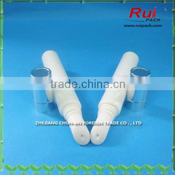 10g Plastic tube with UV silver screw cap, PE soft tube for lip gloss