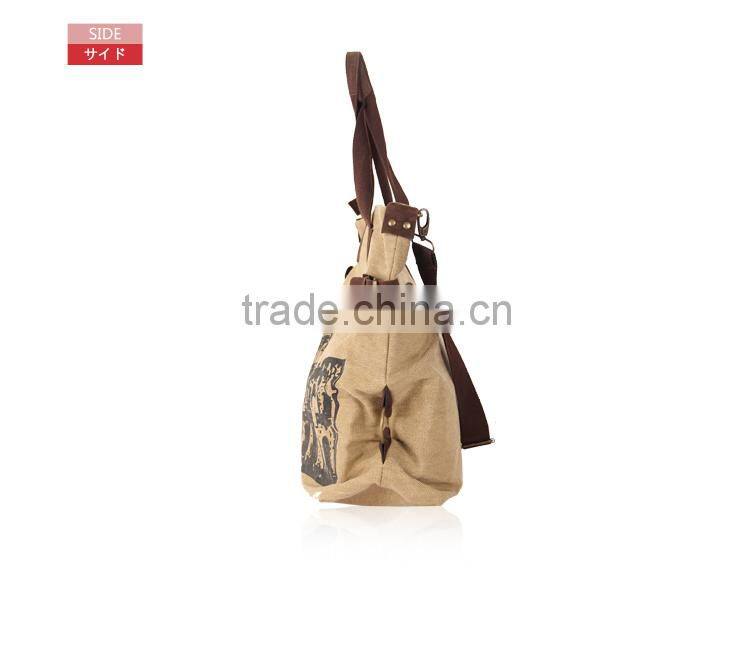 fashion women printed canvas hangbag tote bag