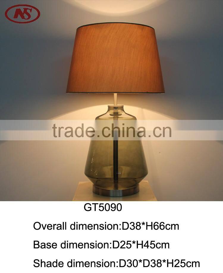 2016newest design blown Glass base table lamp fabric shade lamp for home decorate