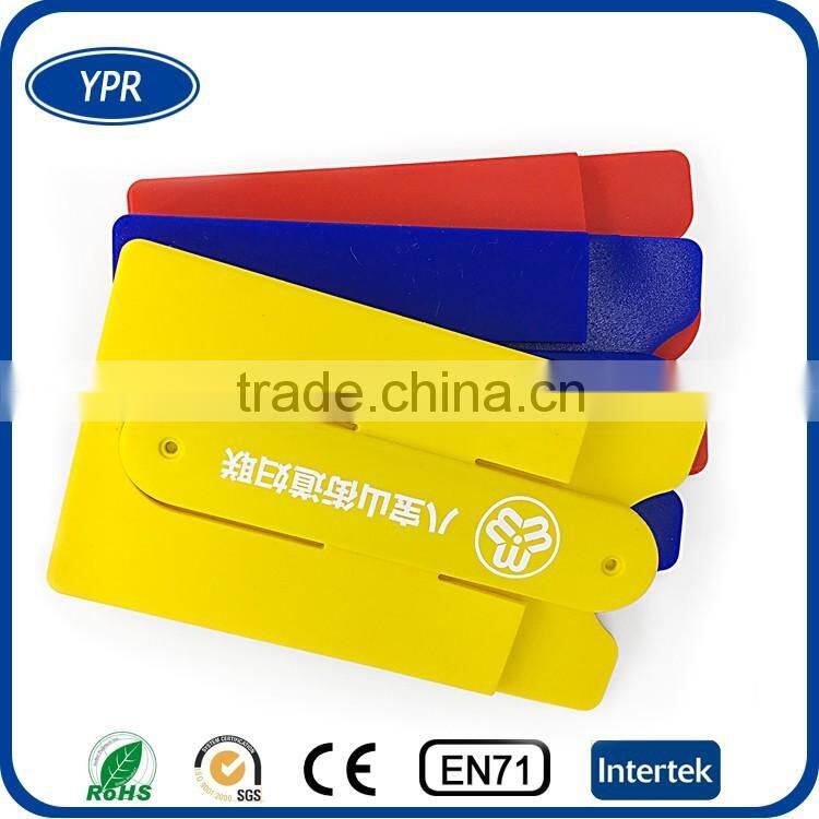 customer logo mobile phone card pockets touch u stand siicone smartphone wallet