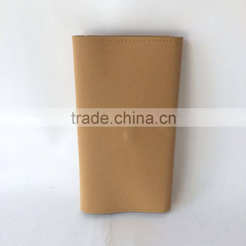 2016 fashion brown kraft paper bag metal button long wallet