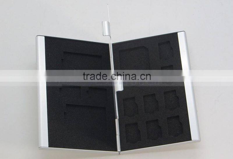 Silver Aluminum Memory Card Case COVER for MicroSD Card SD SDHC CARD 10TF+3SD Card Case