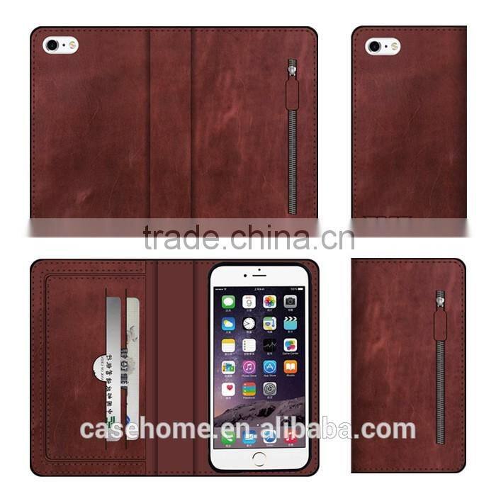 zipper walelt leather case for lenovo phab plus
