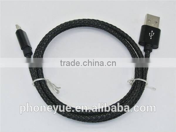 metal alloy super flexible nylon braided micro usb data cable for tablet pc