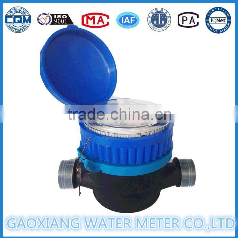 Plastic body single jet wet/cold water meter ( 1/2" to 1")