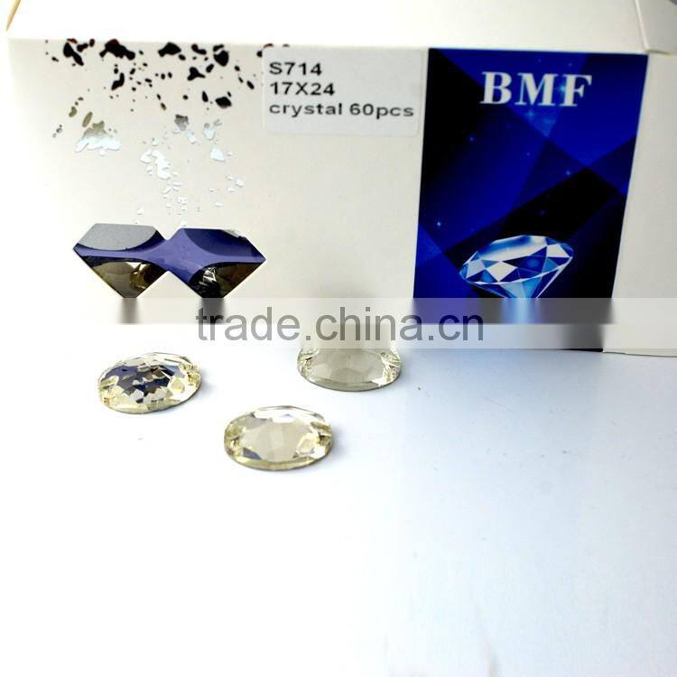 Oval Crystal AB and Crystal flat back sew on crystal strass