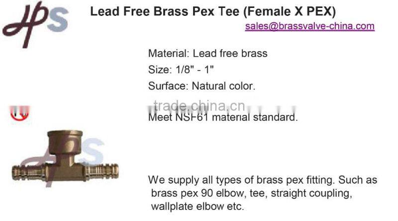 Forging Low lead brass pex fitting factory