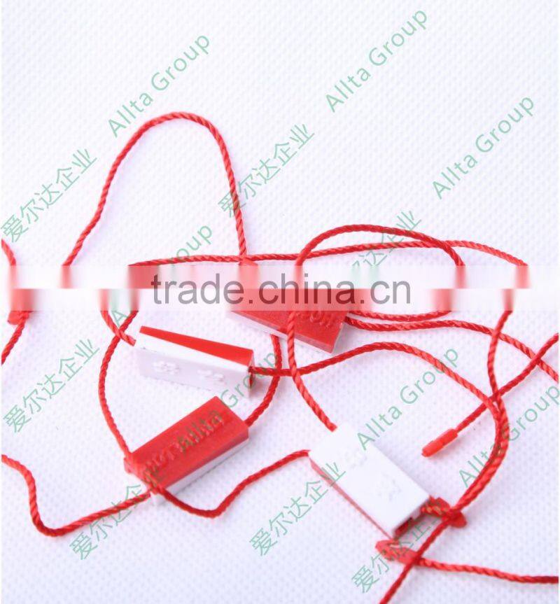 Custom plastic embossing seal tag for garment