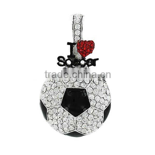 Fashion Blue Rhinestone Cheerleading Magaphone Magnetic Pendant Charm