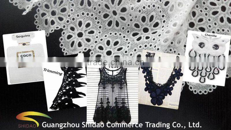 embroidery neck design lace with lace work