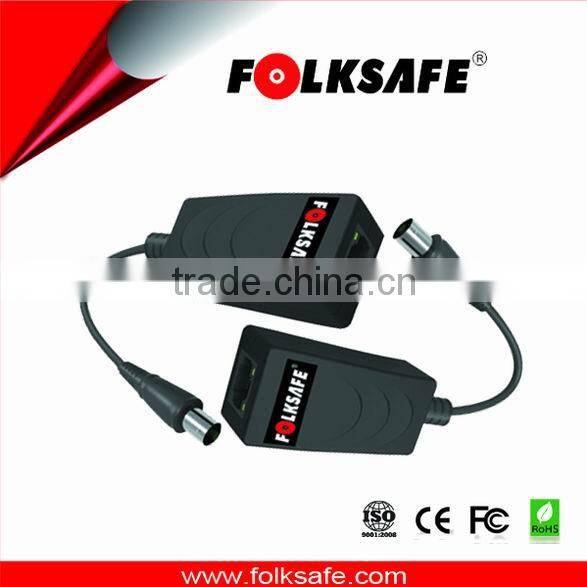 Folksafe passive ethernet extender rj45 IP dvi adapter over coax cable