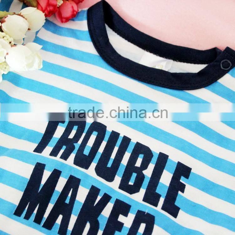 baby boys clothes factory baby summer striped bodysuit with chest prints letter