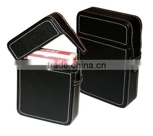 Custom Poker playing card in leather box