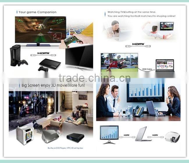 V1.4 Flat HDMI Cable with Ethernet and Gold connector support 3D