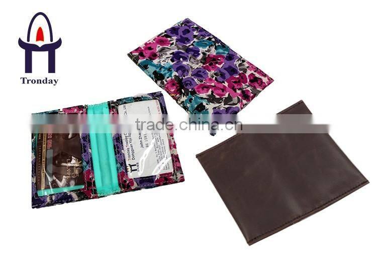 PU leather business card holder, foldable ID or credit card protector cover