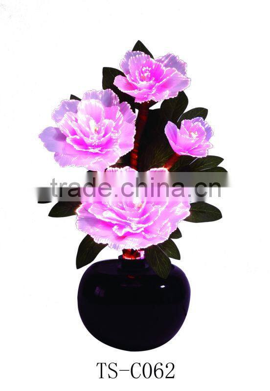 LED fiber optic color change lily flower lamp
