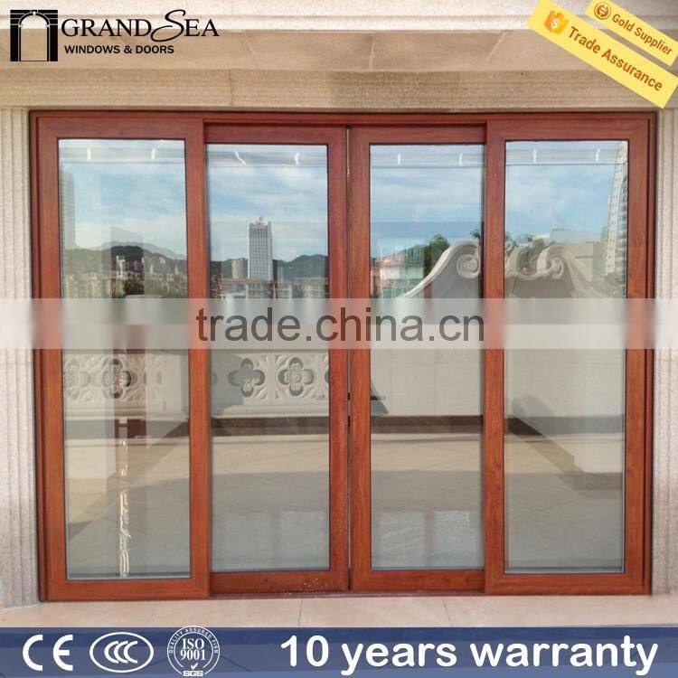 China wood grain aluminium entrance door producer