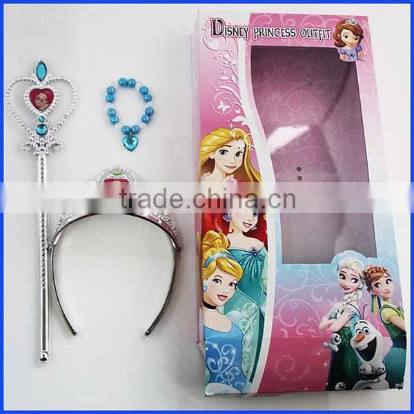 Environmental protection frozen Elsa Anna jewelry crown set for girls play