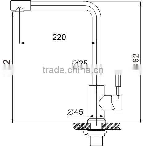 Hotel style single lever wall mount sink tap