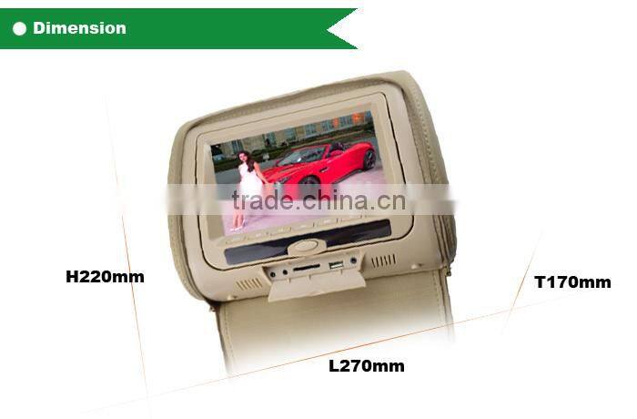 7inch car headrest monitor car headrest dvd player