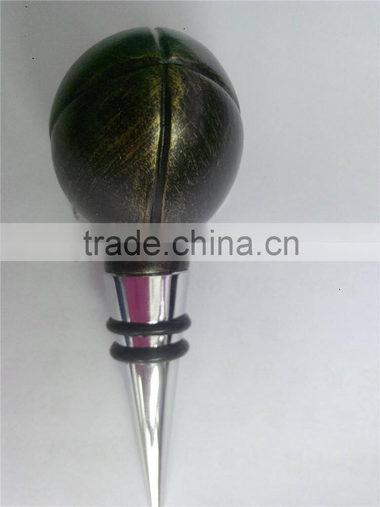 Popular football rugby metal wine stopper exist mold