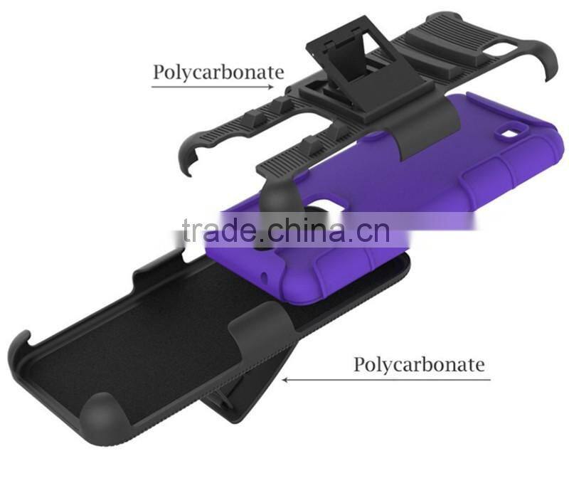 For LG K8 rugged stand silicone bumper mobile case cover with belt clips