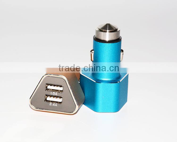 Hot Sales ! Metal Bullet Electric Dual Car Charger