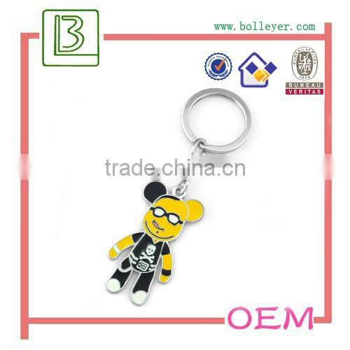 lovely Enamel striped colour stylish bear keychain
