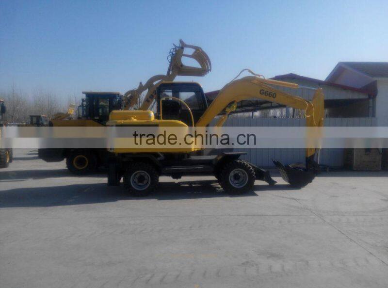 8ton excavator mini wheel excavator 6ton,7ton,8ton,10ton for exporting