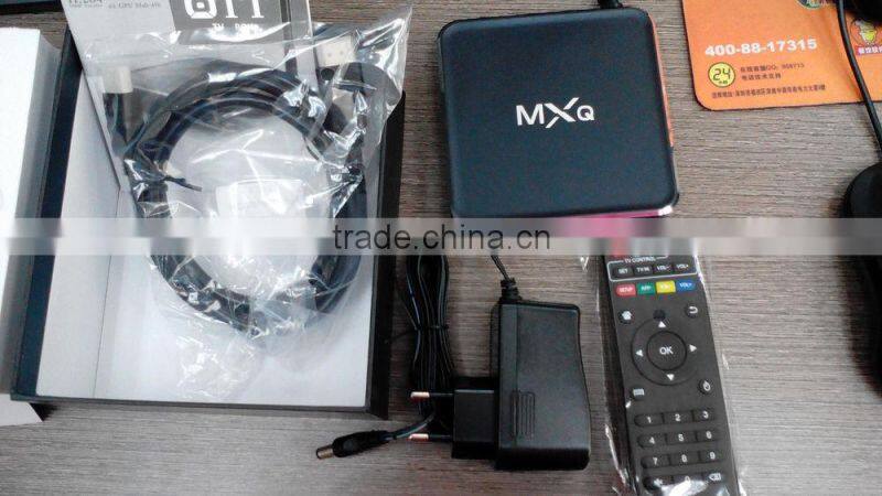 bluetooth4.0 RAM 2GB ROM 8GB kodi 802.11b/g/n wifi Amlogic S805 quad core EM12 MXQ Firmware android 4.4 tv box