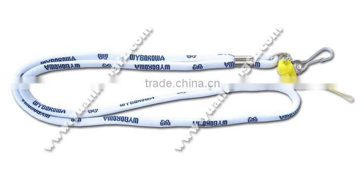 Dia 5mm cord lanyard with swivel J hook round lanyard with slide