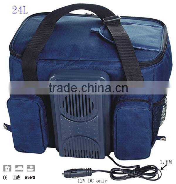 Travel Electric 24L Mini Car Cooler Bag With External Cooling System