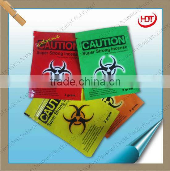 cheap zipper pouches/Caution series foil zipper pouch/beautiful zipper pouch