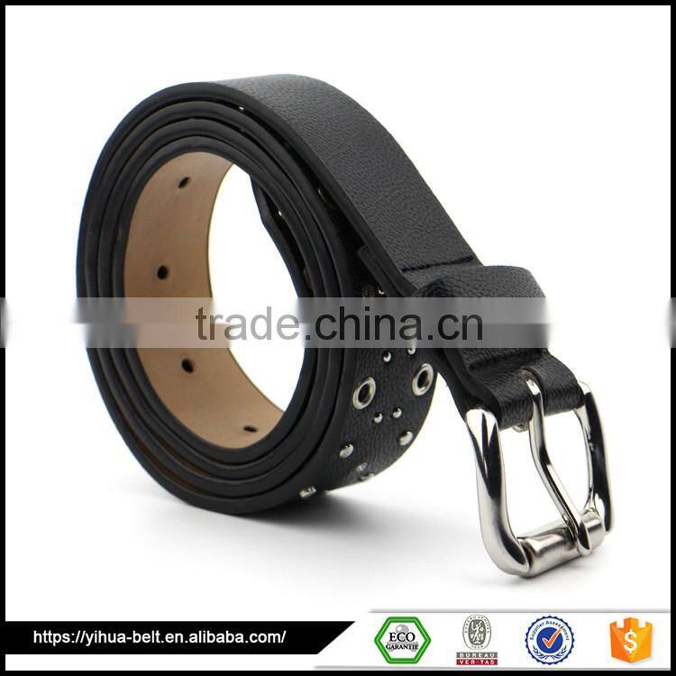 china supplier Ladies PU premium leather rivet belt