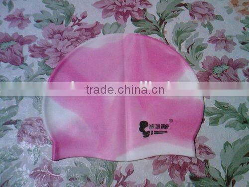 Eco-friendly Rainbow silicone swimming caps for long hairs